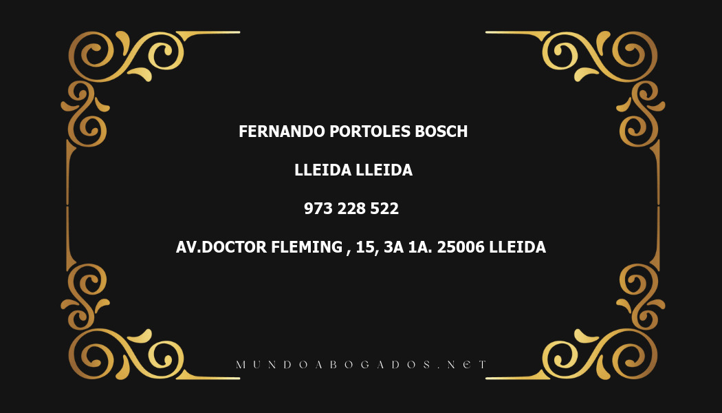 abogado Fernando Portoles Bosch en la localidad de Lleida