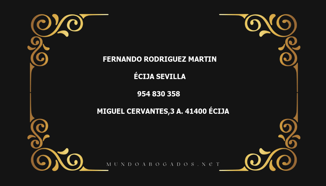 abogado Fernando Rodriguez Martin en la localidad de Écija