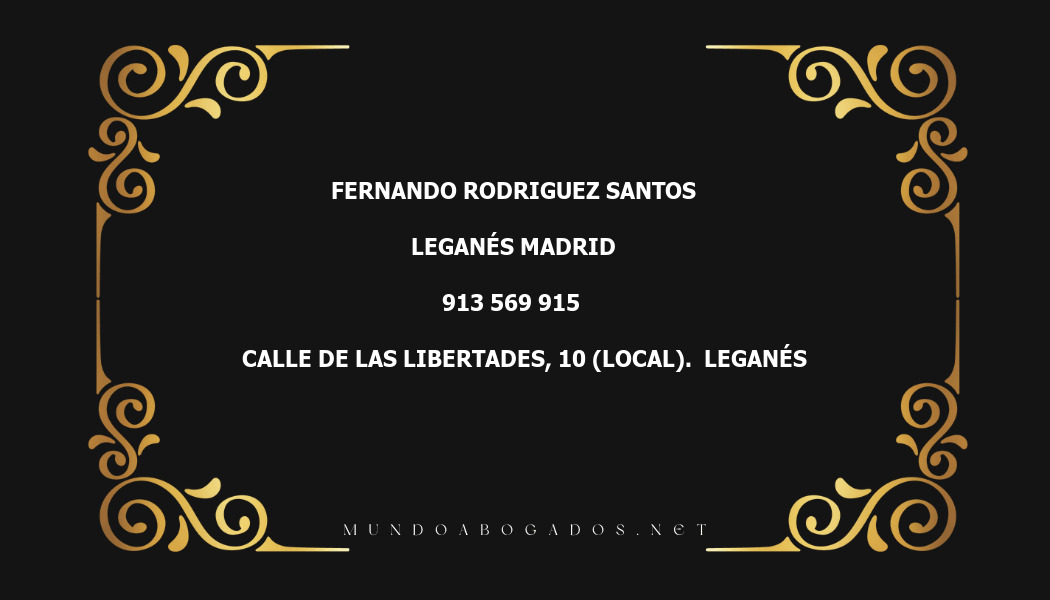 abogado Fernando Rodriguez Santos en la localidad de Leganés