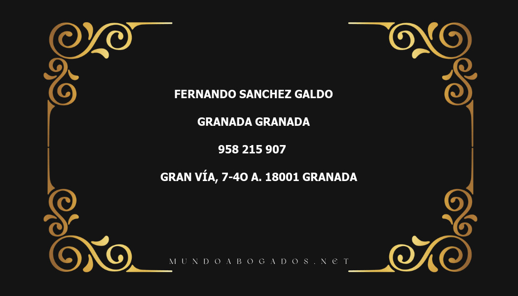 abogado Fernando Sanchez Galdo en la localidad de Granada