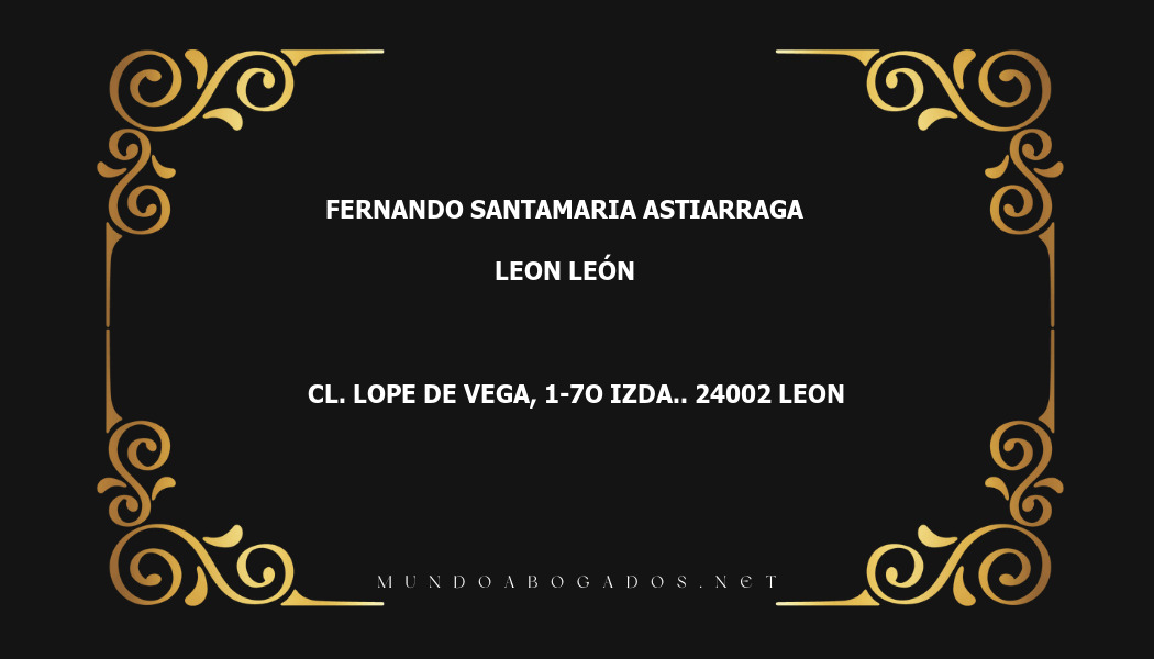 abogado Fernando Santamaria Astiarraga en la localidad de Leon