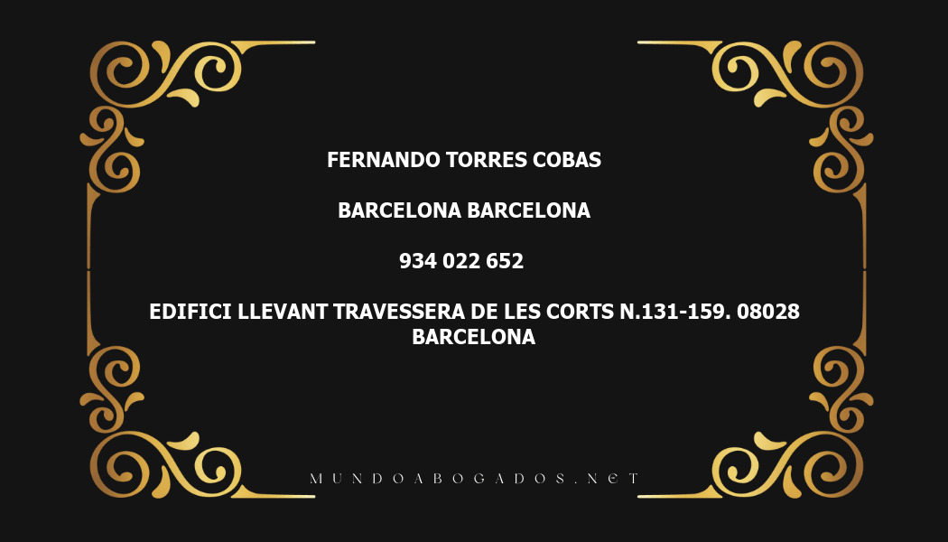 abogado Fernando Torres Cobas en la localidad de Barcelona