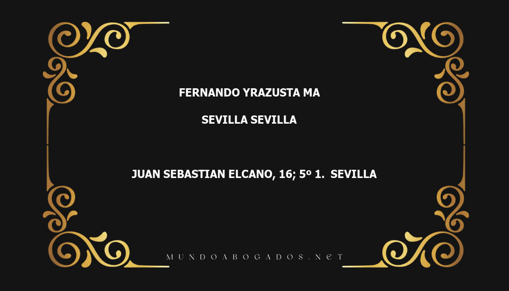 abogado Fernando Yrazusta Ma en la localidad de Sevilla