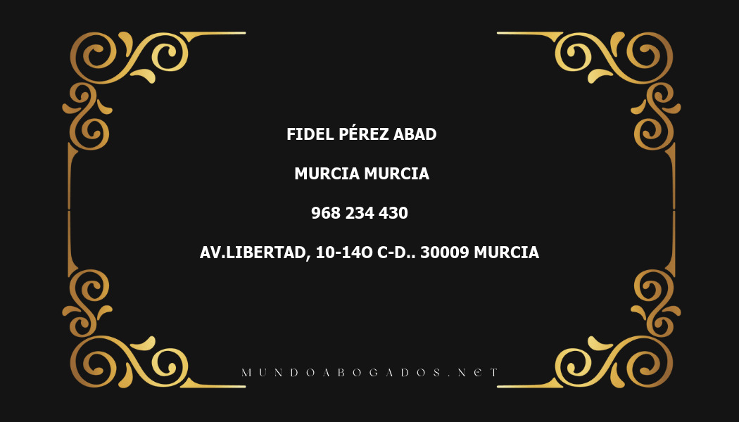 abogado Fidel Pérez Abad en la localidad de Murcia