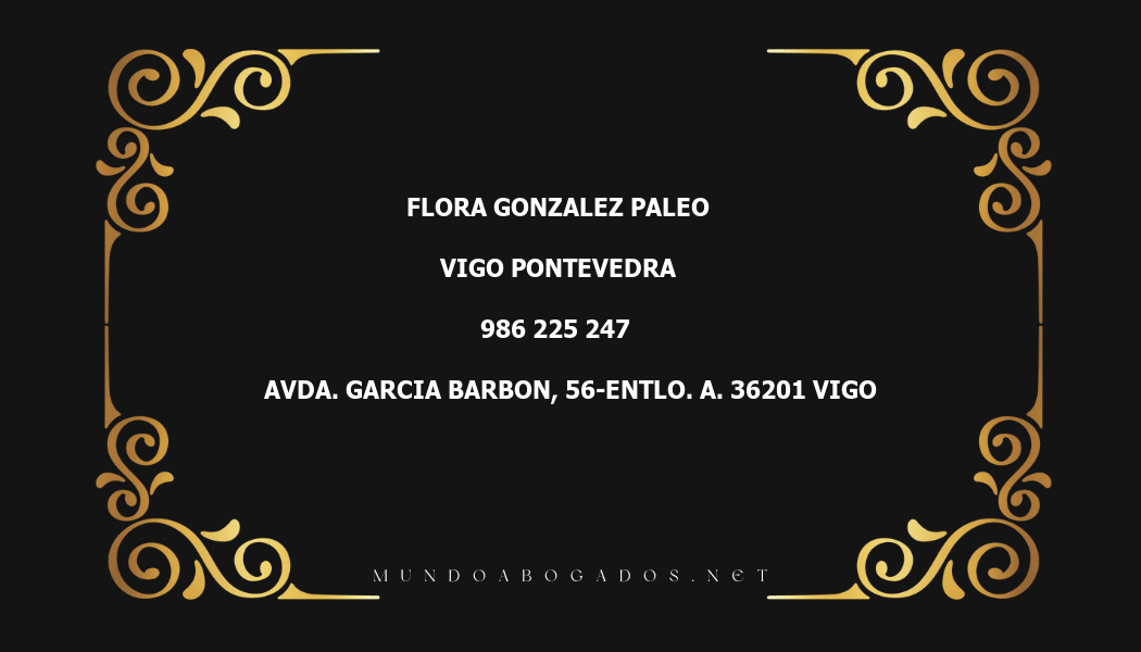 abogado Flora Gonzalez Paleo en la localidad de Vigo