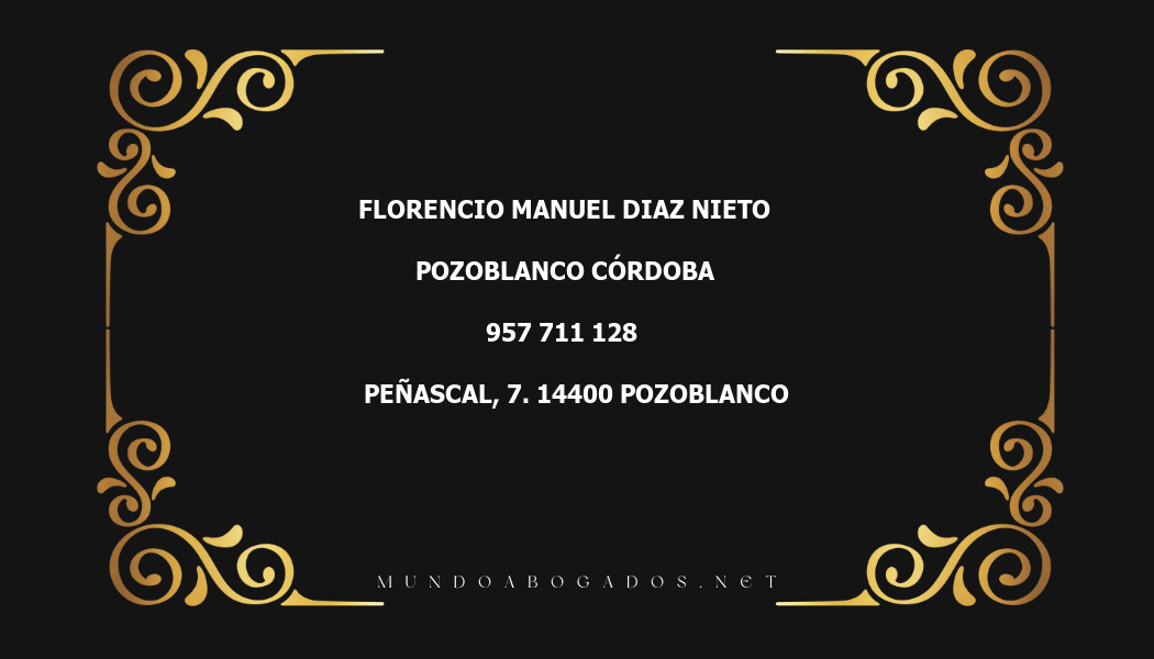 abogado Florencio Manuel Diaz Nieto en la localidad de Pozoblanco