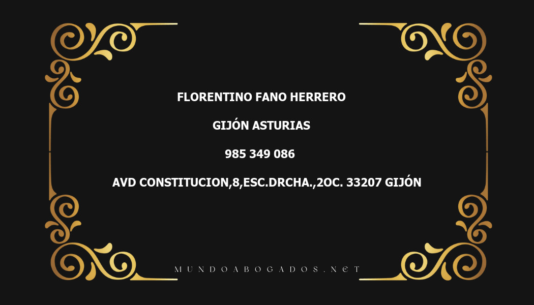 abogado Florentino Fano Herrero en la localidad de Gijón