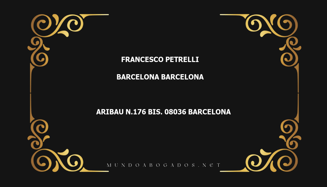 abogado Francesco Petrelli en la localidad de Barcelona