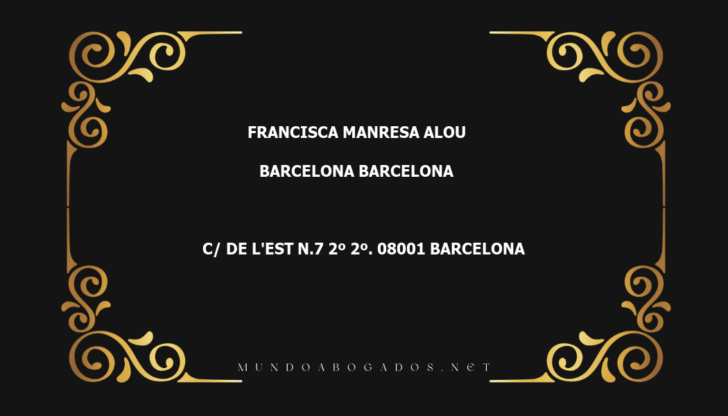 abogado Francisca Manresa Alou en la localidad de Barcelona