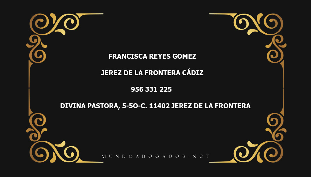 abogado Francisca Reyes Gomez en la localidad de Jerez de la Frontera