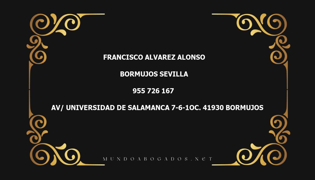 abogado Francisco Alvarez Alonso en la localidad de Bormujos