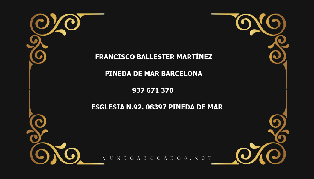 abogado Francisco Ballester Martínez en la localidad de Pineda de Mar