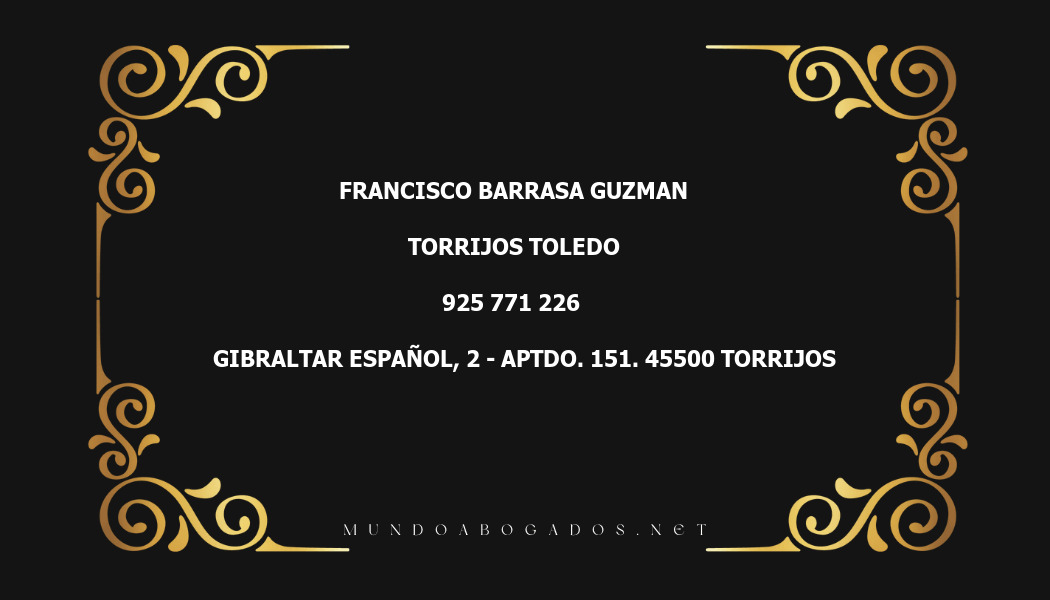 abogado Francisco Barrasa Guzman en la localidad de Torrijos