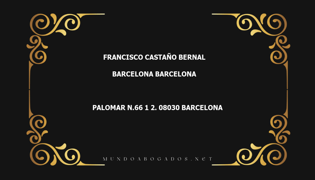 abogado Francisco Castaño Bernal en la localidad de Barcelona