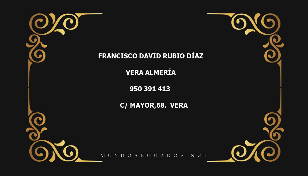 abogado Francisco David Rubio Díaz en la localidad de Vera