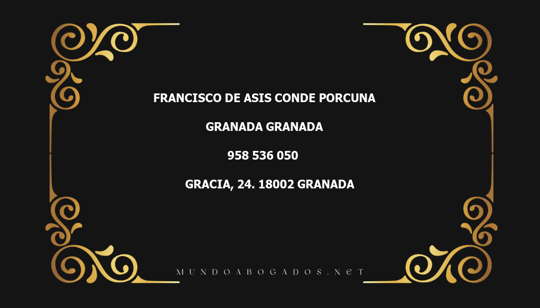 abogado Francisco De Asis Conde Porcuna en la localidad de Granada