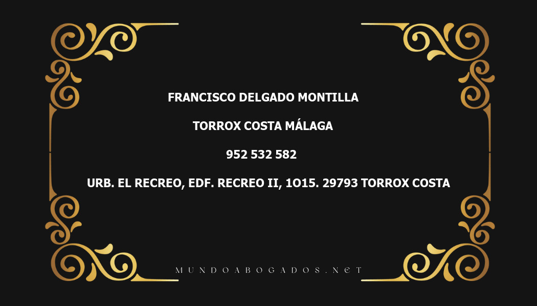 abogado Francisco Delgado Montilla en la localidad de Torrox Costa