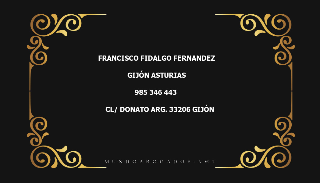 abogado Francisco Fidalgo Fernandez en la localidad de Gijón