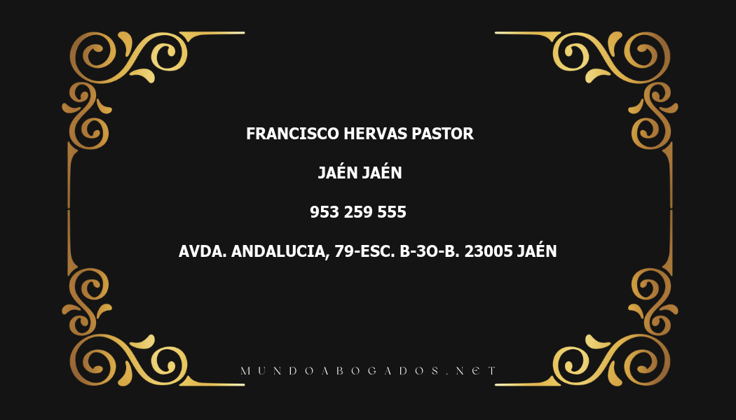 abogado Francisco Hervas Pastor en la localidad de Jaén