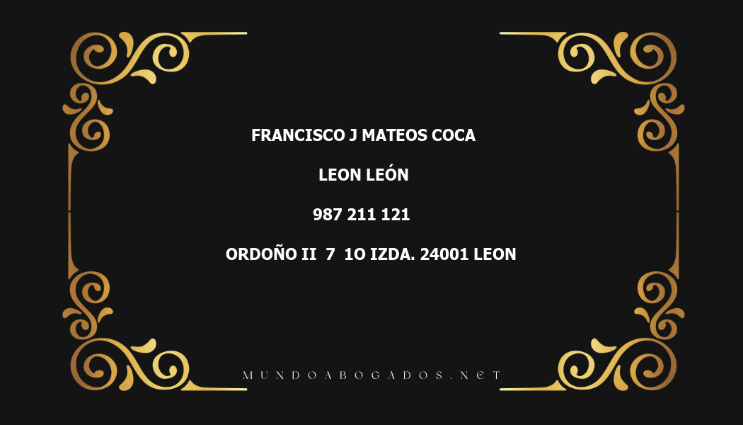 abogado Francisco J Mateos Coca en la localidad de Leon