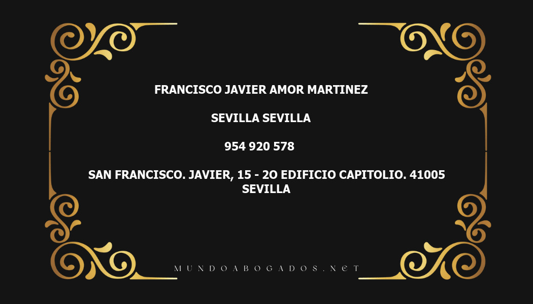 abogado Francisco Javier Amor Martinez en la localidad de Sevilla