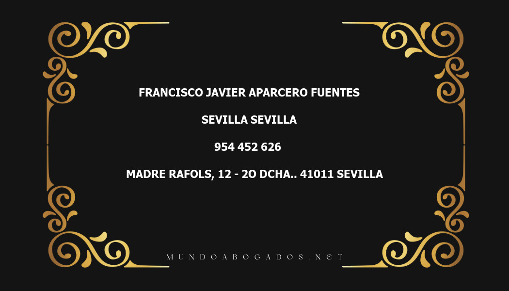 abogado Francisco Javier Aparcero Fuentes en la localidad de Sevilla