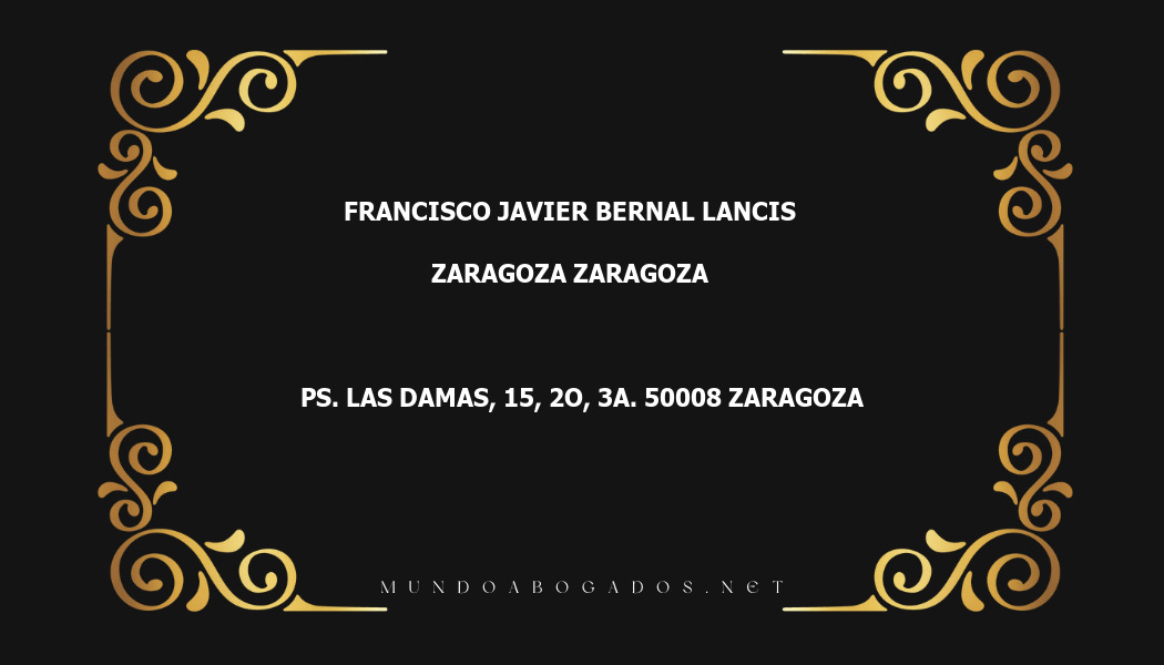 abogado Francisco Javier Bernal Lancis en la localidad de Zaragoza