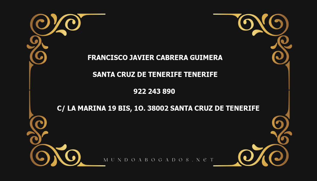 abogado Francisco Javier Cabrera Guimera en la localidad de Santa Cruz de Tenerife