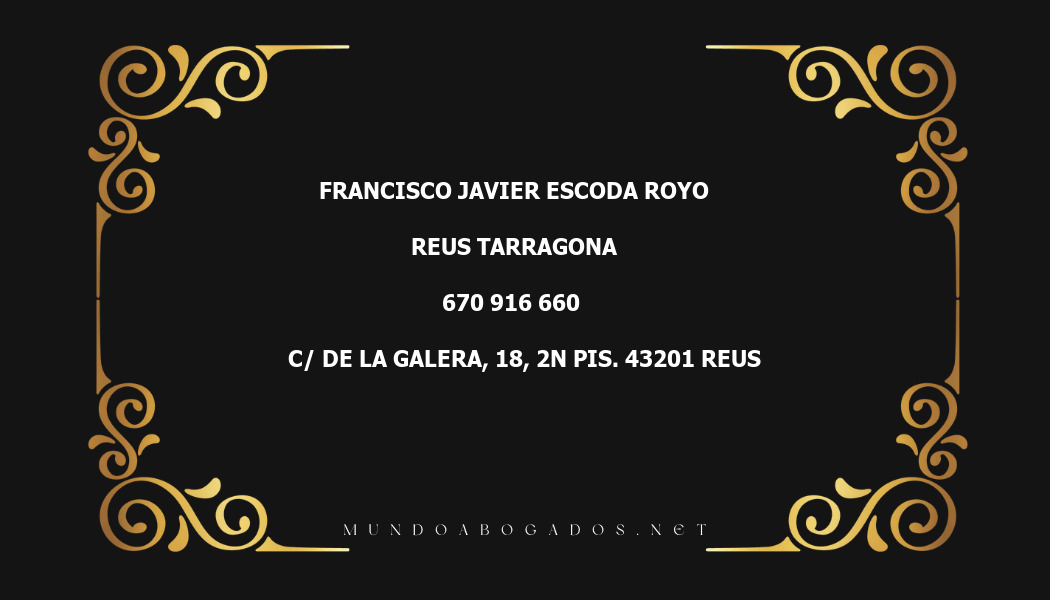 abogado Francisco Javier Escoda Royo en la localidad de Reus