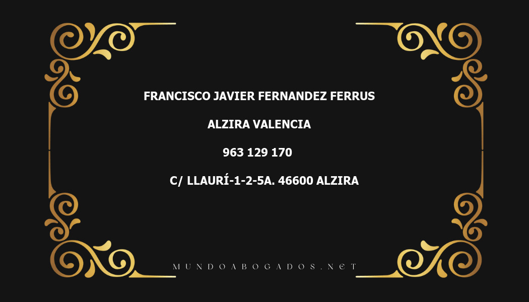 abogado Francisco Javier Fernandez Ferrus en la localidad de Alzira