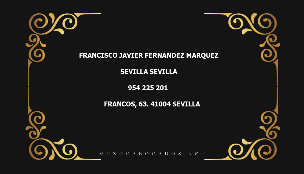 abogado Francisco Javier Fernandez Marquez en la localidad de Sevilla