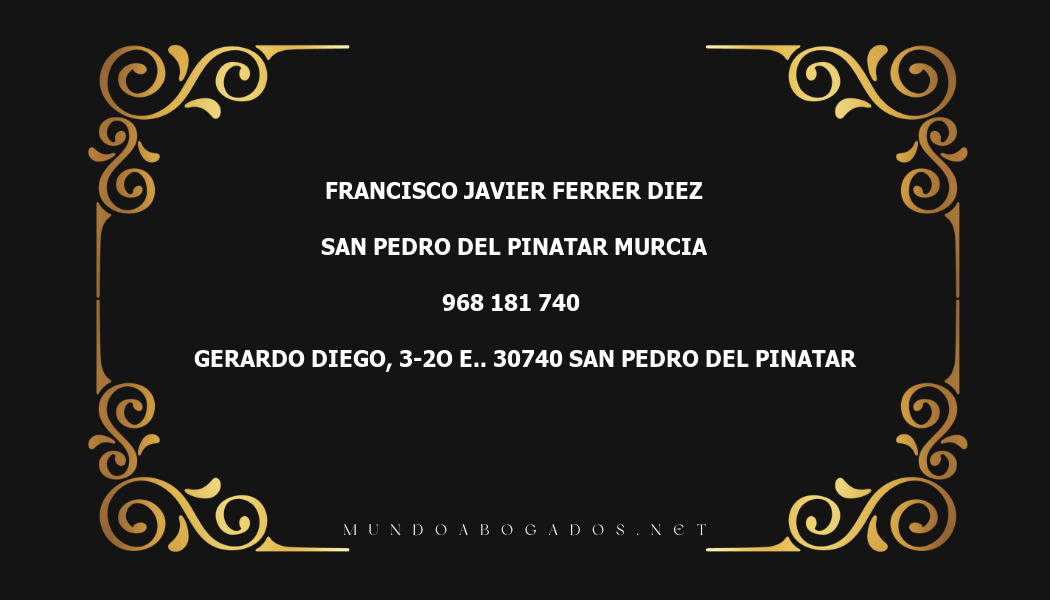 abogado Francisco Javier Ferrer Diez en la localidad de San Pedro del Pinatar