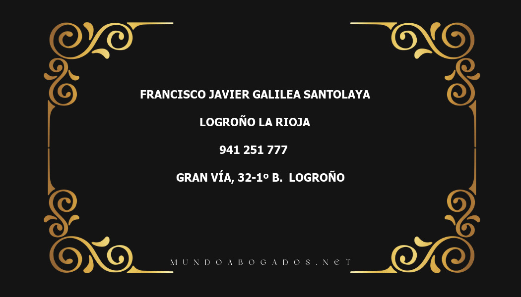 abogado Francisco Javier Galilea Santolaya en la localidad de Logroño