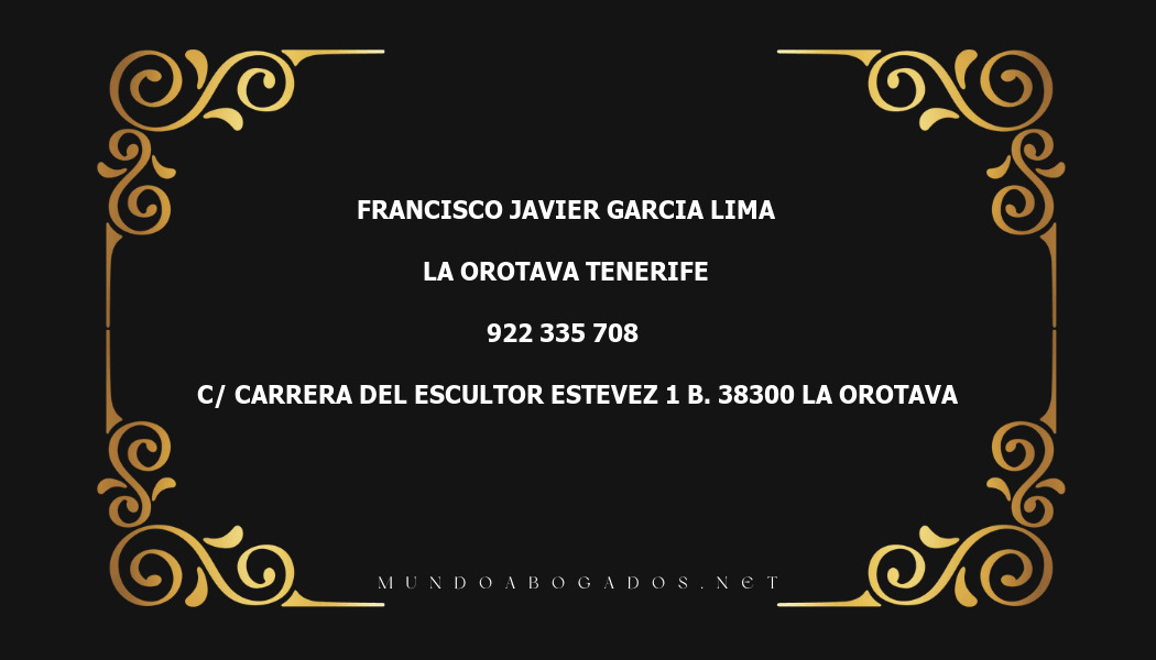 abogado Francisco Javier Garcia Lima en la localidad de La Orotava