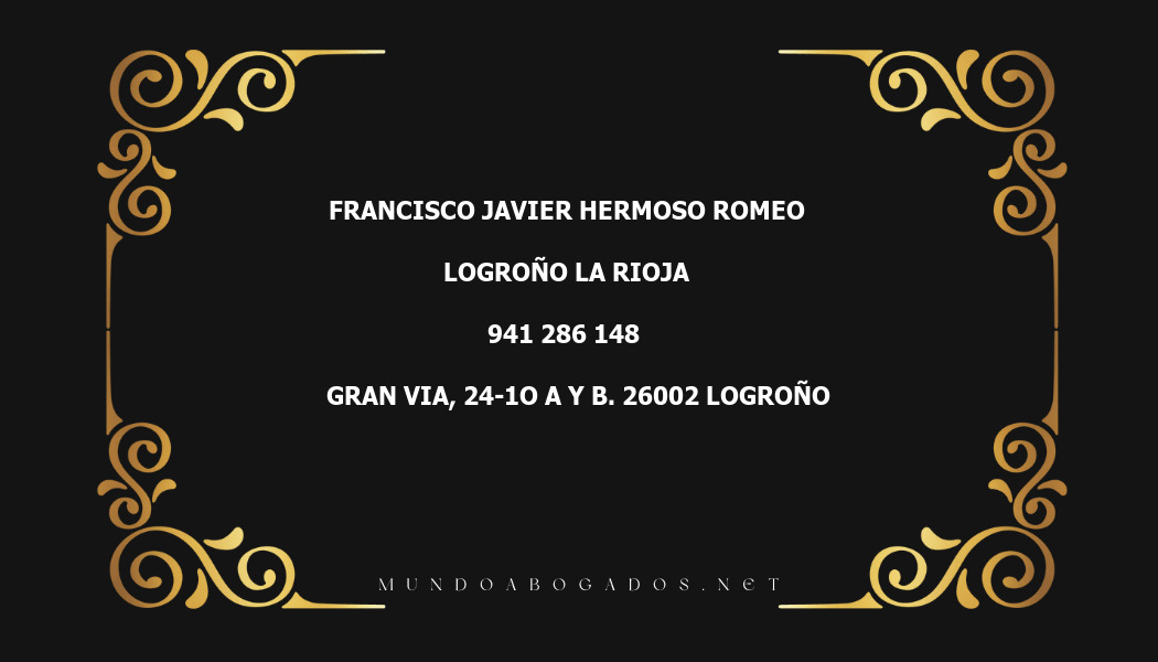 abogado Francisco Javier Hermoso Romeo en la localidad de Logroño