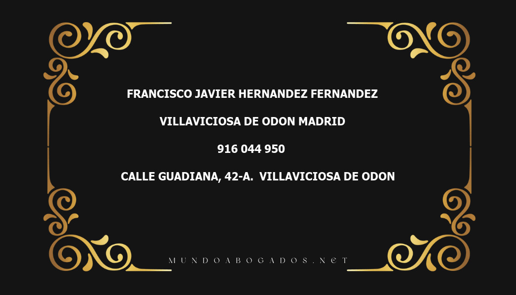 abogado Francisco Javier Hernandez Fernandez en la localidad de Villaviciosa de Odon