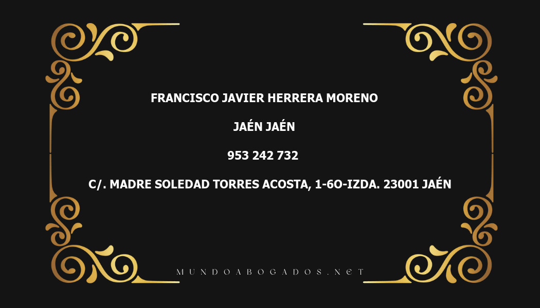 abogado Francisco Javier Herrera Moreno en la localidad de Jaén