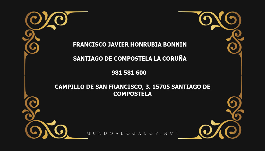 abogado Francisco Javier Honrubia Bonnin en la localidad de Santiago de Compostela