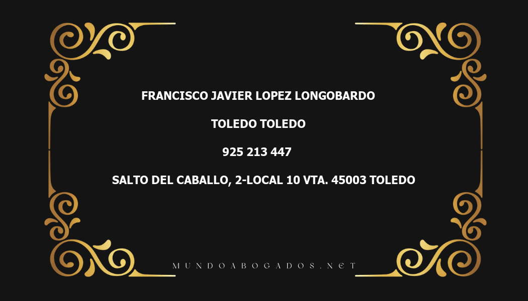 abogado Francisco Javier Lopez Longobardo en la localidad de Toledo