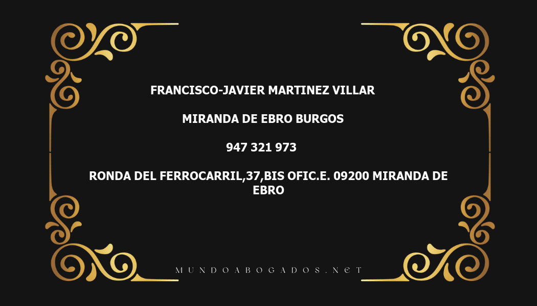 abogado Francisco-Javier Martinez Villar en la localidad de Miranda de Ebro