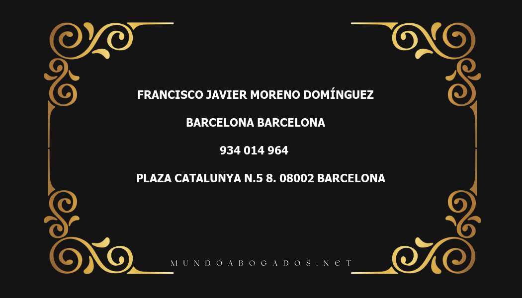 abogado Francisco Javier Moreno Domínguez en la localidad de Barcelona