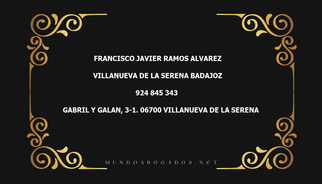 abogado Francisco Javier Ramos Alvarez en la localidad de Villanueva de la Serena