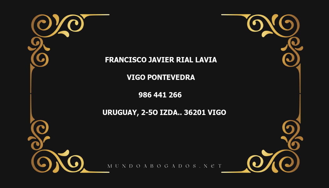 abogado Francisco Javier Rial Lavia en la localidad de Vigo