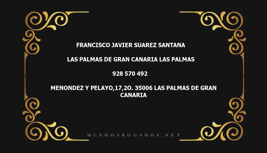 abogado Francisco Javier Suarez Santana en la localidad de Las Palmas de Gran Canaria