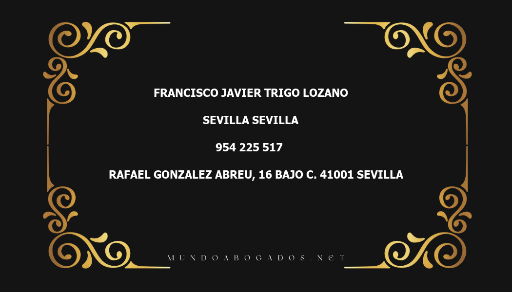 abogado Francisco Javier Trigo Lozano en la localidad de Sevilla