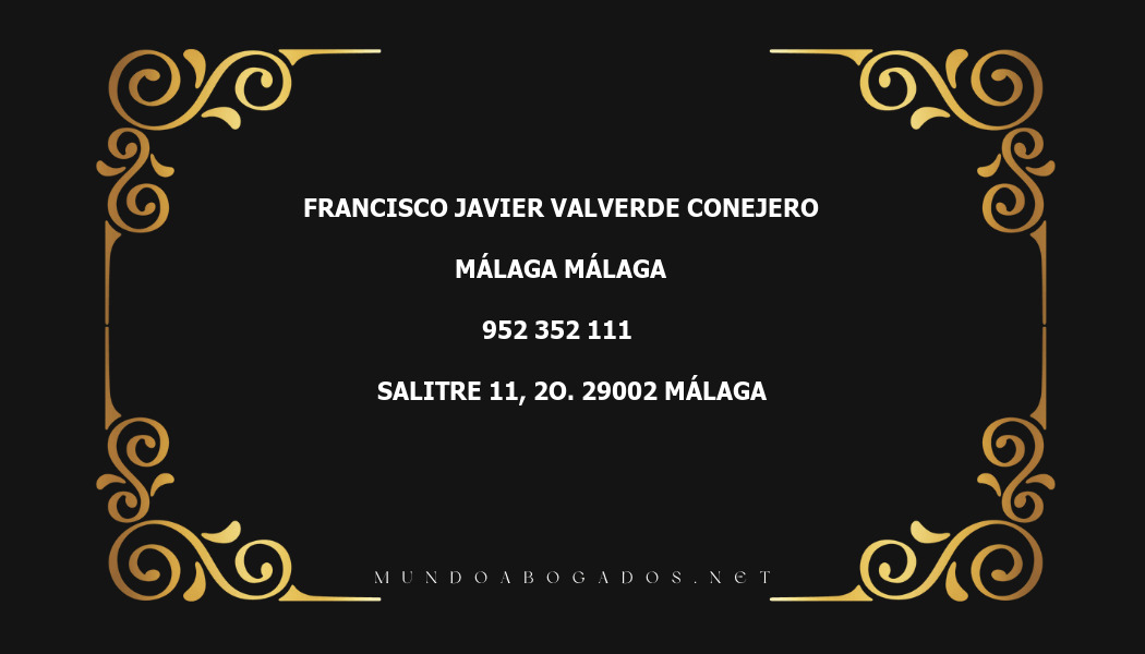 abogado Francisco Javier Valverde Conejero en la localidad de Málaga