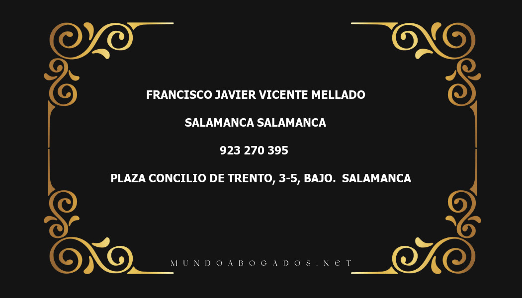 abogado Francisco Javier Vicente Mellado en la localidad de Salamanca