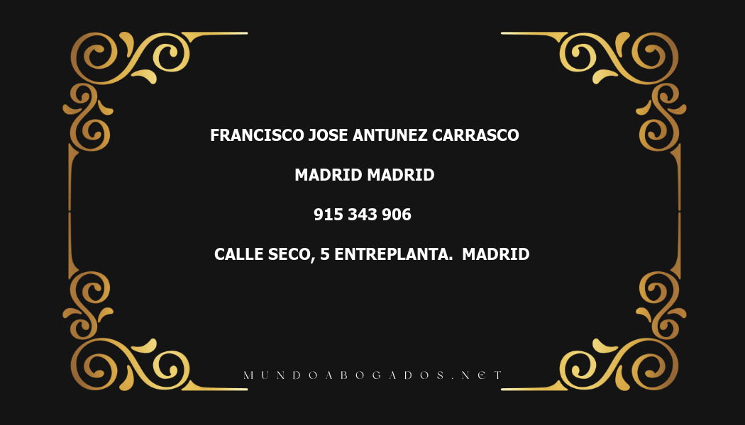 abogado Francisco Jose Antunez Carrasco en la localidad de Madrid