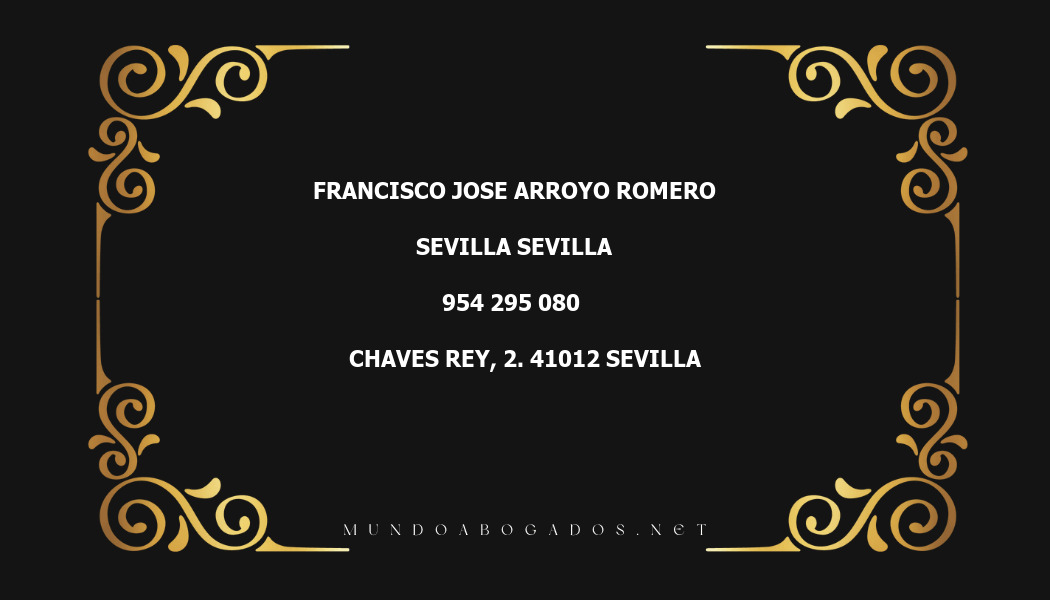 abogado Francisco Jose Arroyo Romero en la localidad de Sevilla