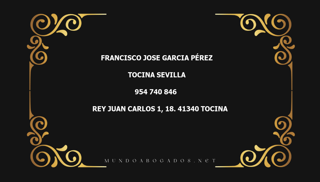 abogado Francisco Jose Garcia Pérez en la localidad de Tocina